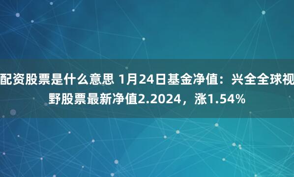 配资股票是什么意思 1月24日基金净值：兴全全球视野股票最新净值2.2024，涨1.54%