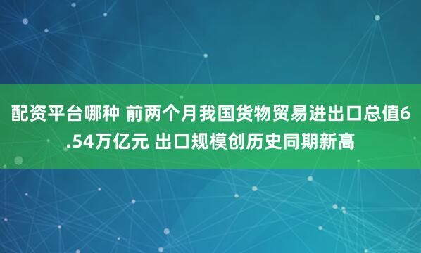 配资平台哪种 前两个月我国货物贸易进出口总值6.54万亿元 出口规模创历史同期新高